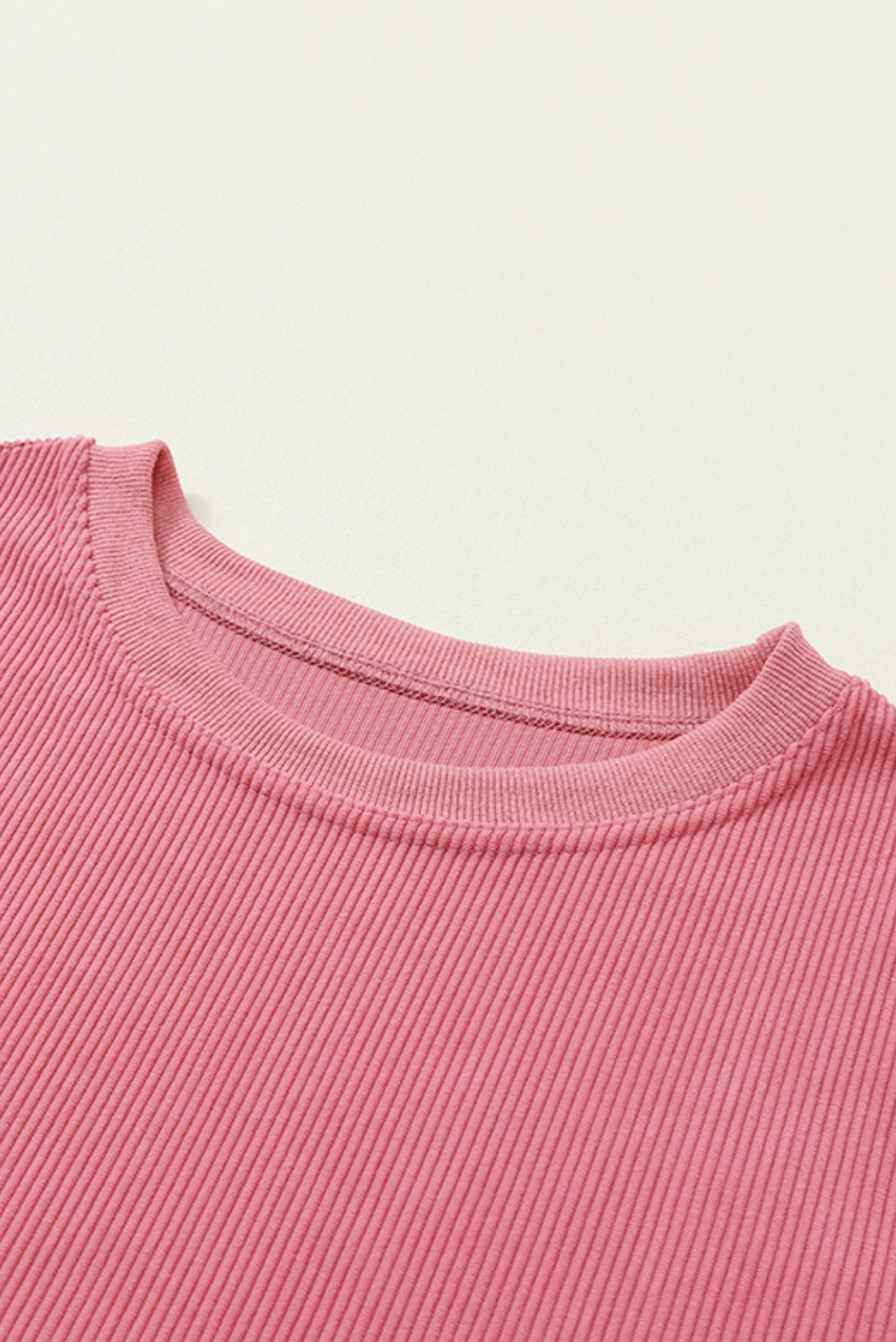 Strawberry Pink IN MY MERRY ERA Loose Fit Corded Sweatshirt