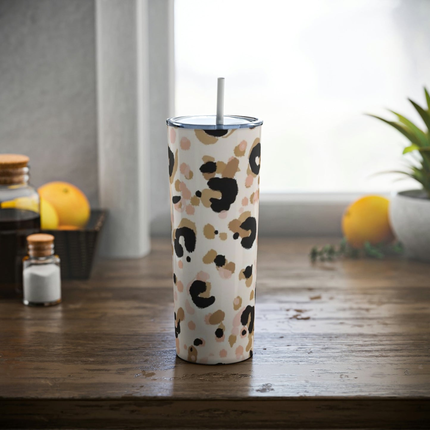 Pastel Leopard Skinny Tumbler