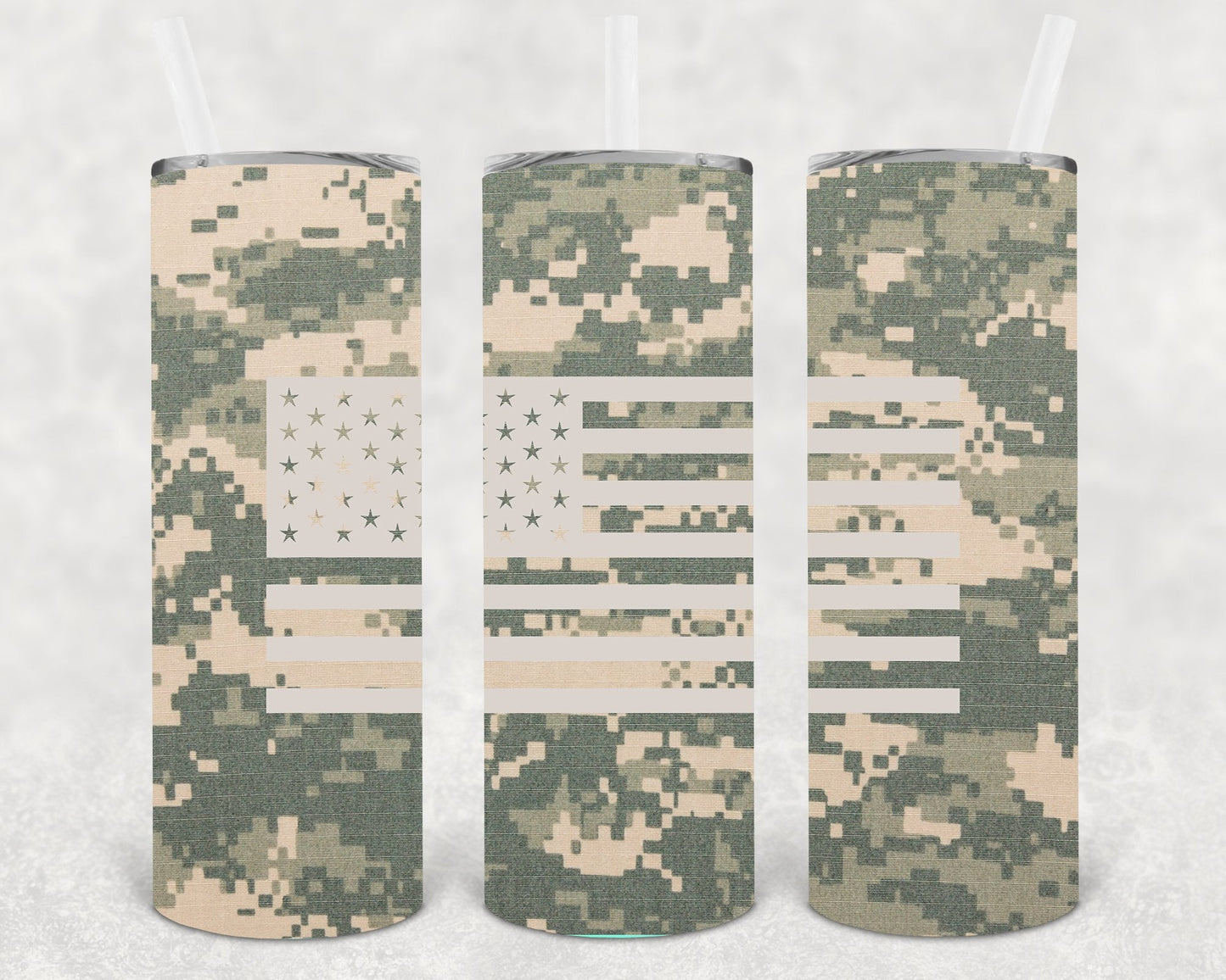 Camo Flag 20 oz Skinny Tumbler