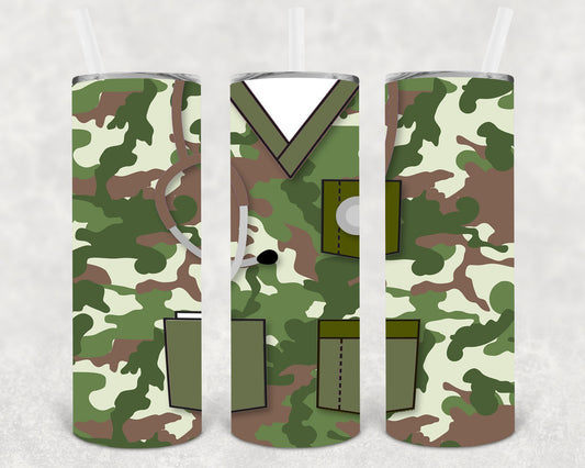 Camo Scrubs 20 oz Skinny Tumbler