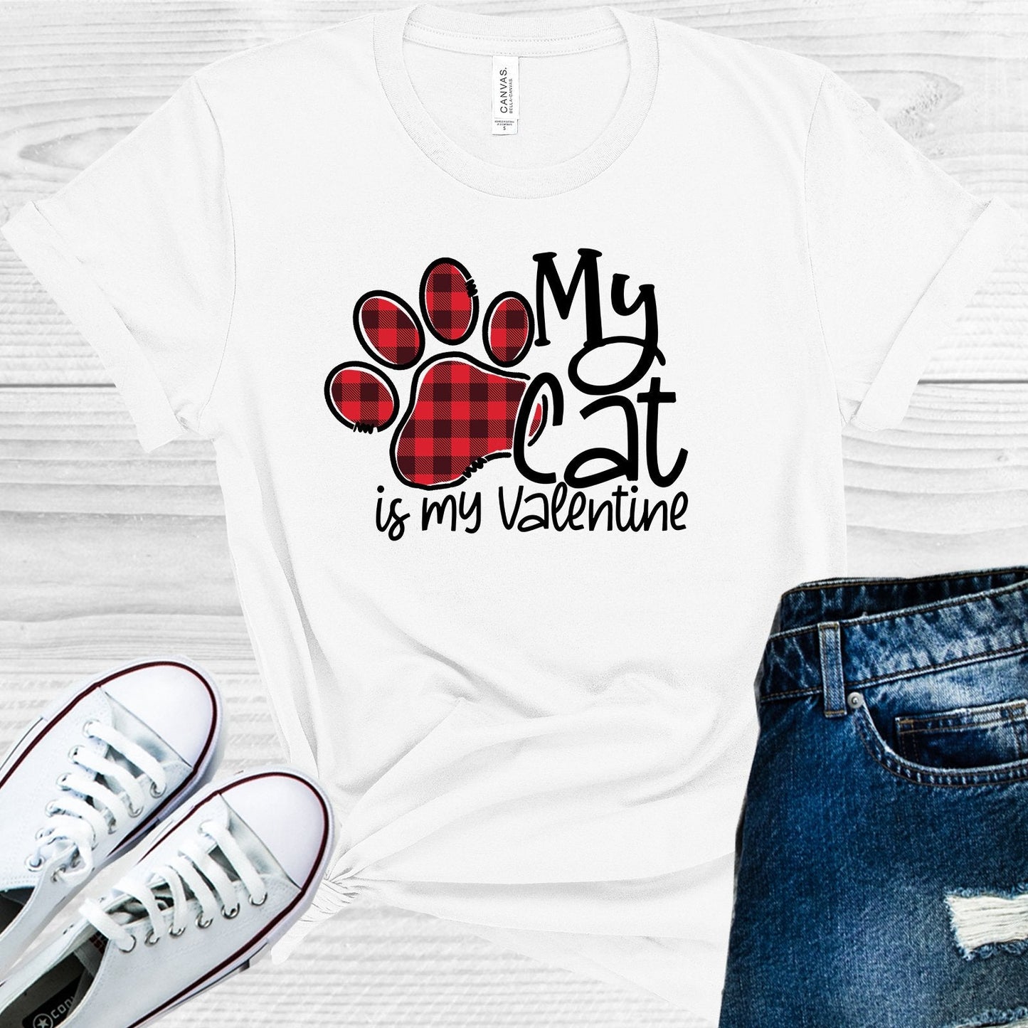 My Cat is My Valentine Graphic Tee