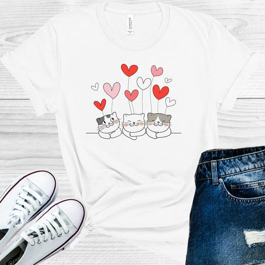 Cute Valentine Cats Graphic Tee