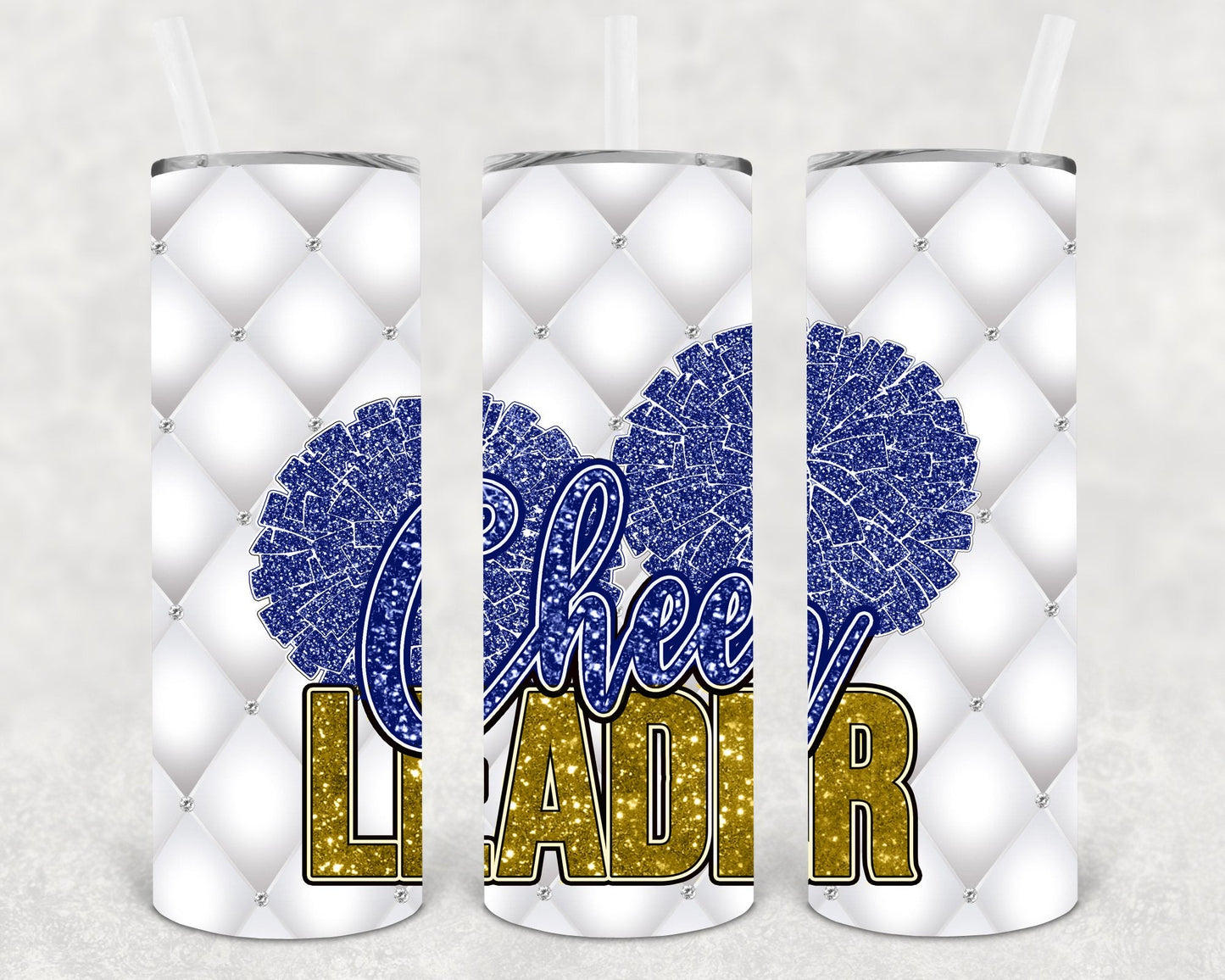 Cheerleader (Navy and Gold) 20 oz Skinny Tumbler