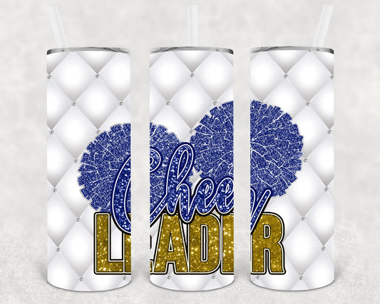 Cheerleader (Navy and Gold) 20 oz Skinny Tumbler