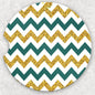 Car Coaster Set - Teal and Gold Chevron
