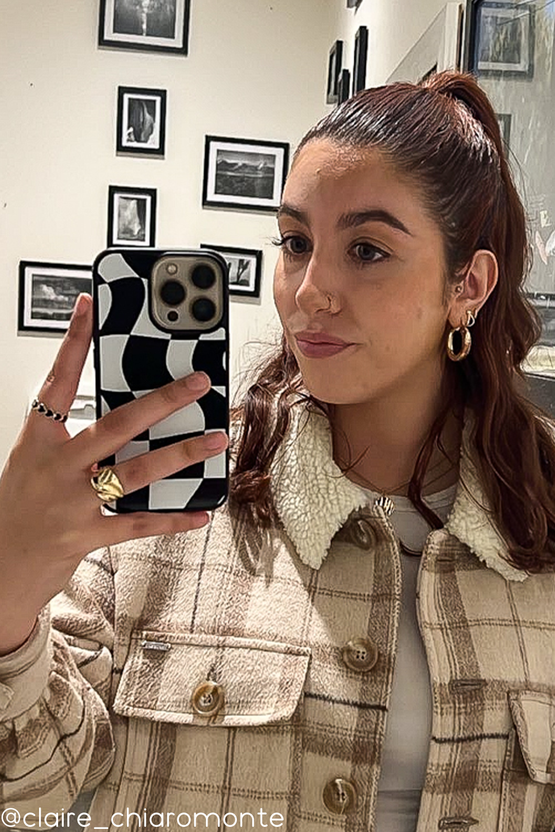 Black Wavy Checkered iPhone Case