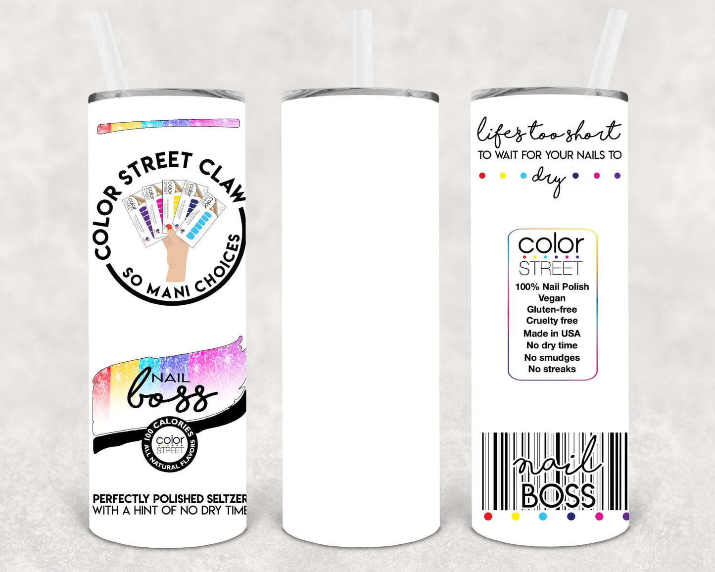 Color Street Claw Nail Boss 20 oz Skinny Tumbler