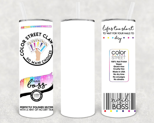 Color Street Claw Nail Boss 20 oz Skinny Tumbler