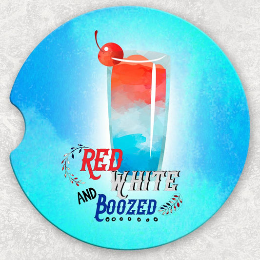 Car Coaster Set - Red White and Boozed