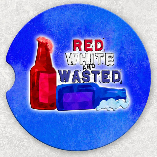 Car Coaster Set - Red White and Wasted