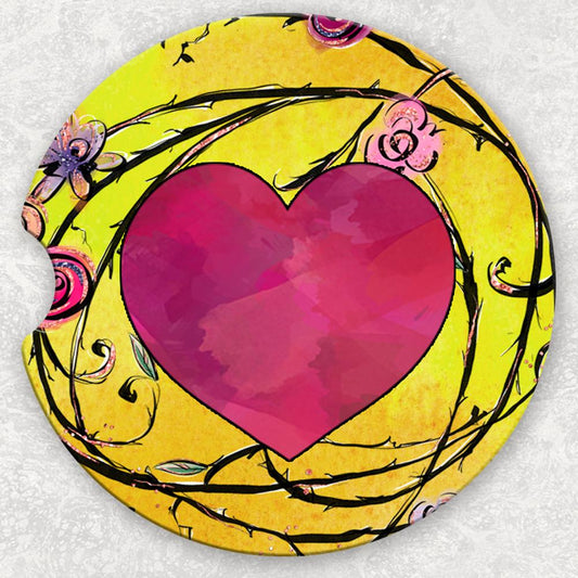 Car Coaster Set - Heart and Vines