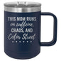 This Mom Runs on Caffeine, Chaos, and Color Street 15 oz Polar Camel Coffee Mug with Sliding Lid