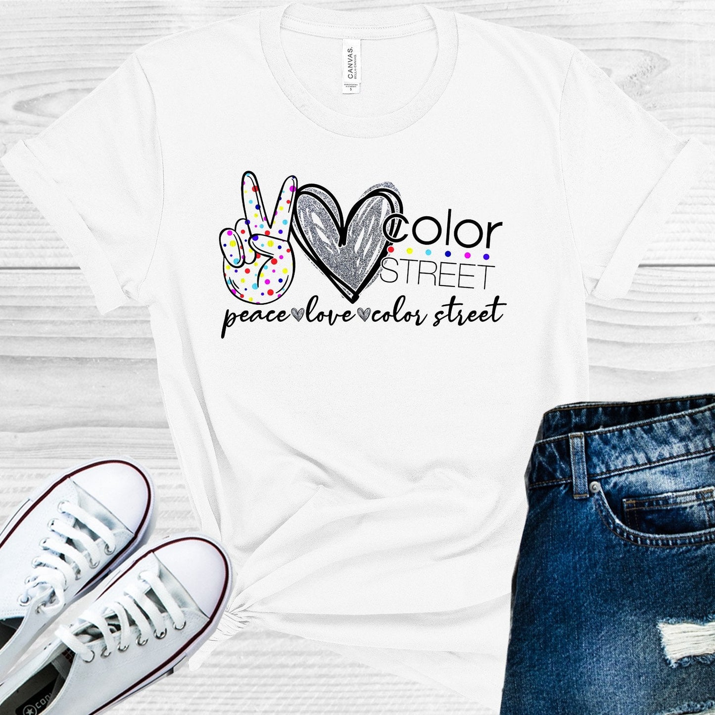 Peace Love Color Street Graphic Tee