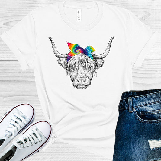 Tie Dye Highland Cow Graphic Tee