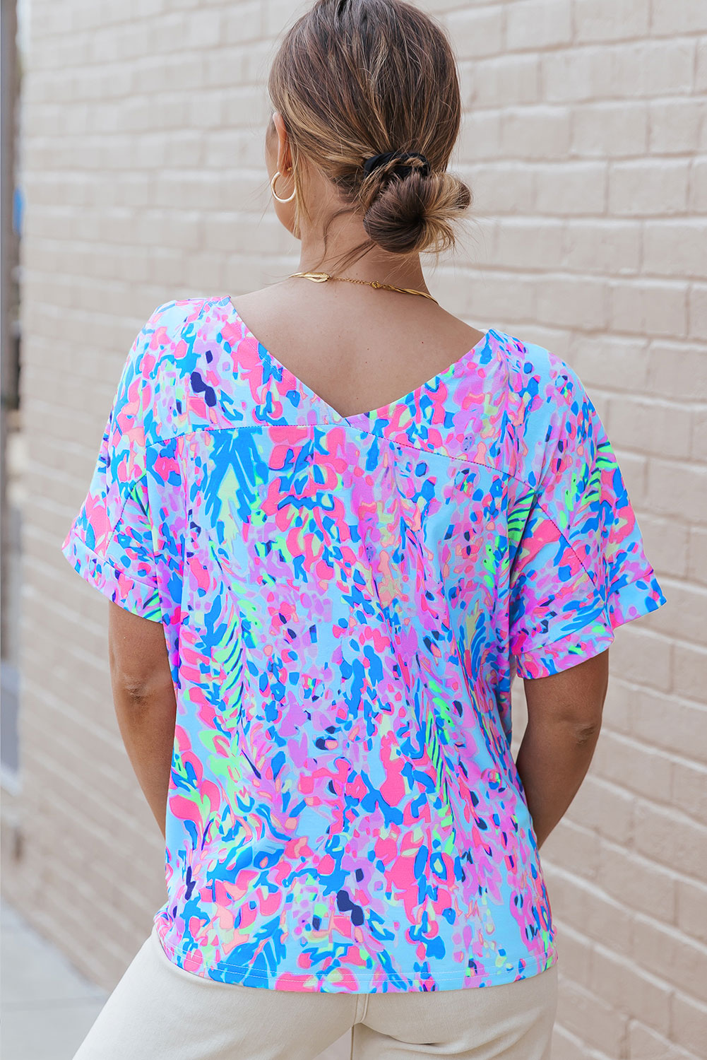 Sky Blue Plus Size Floral Print