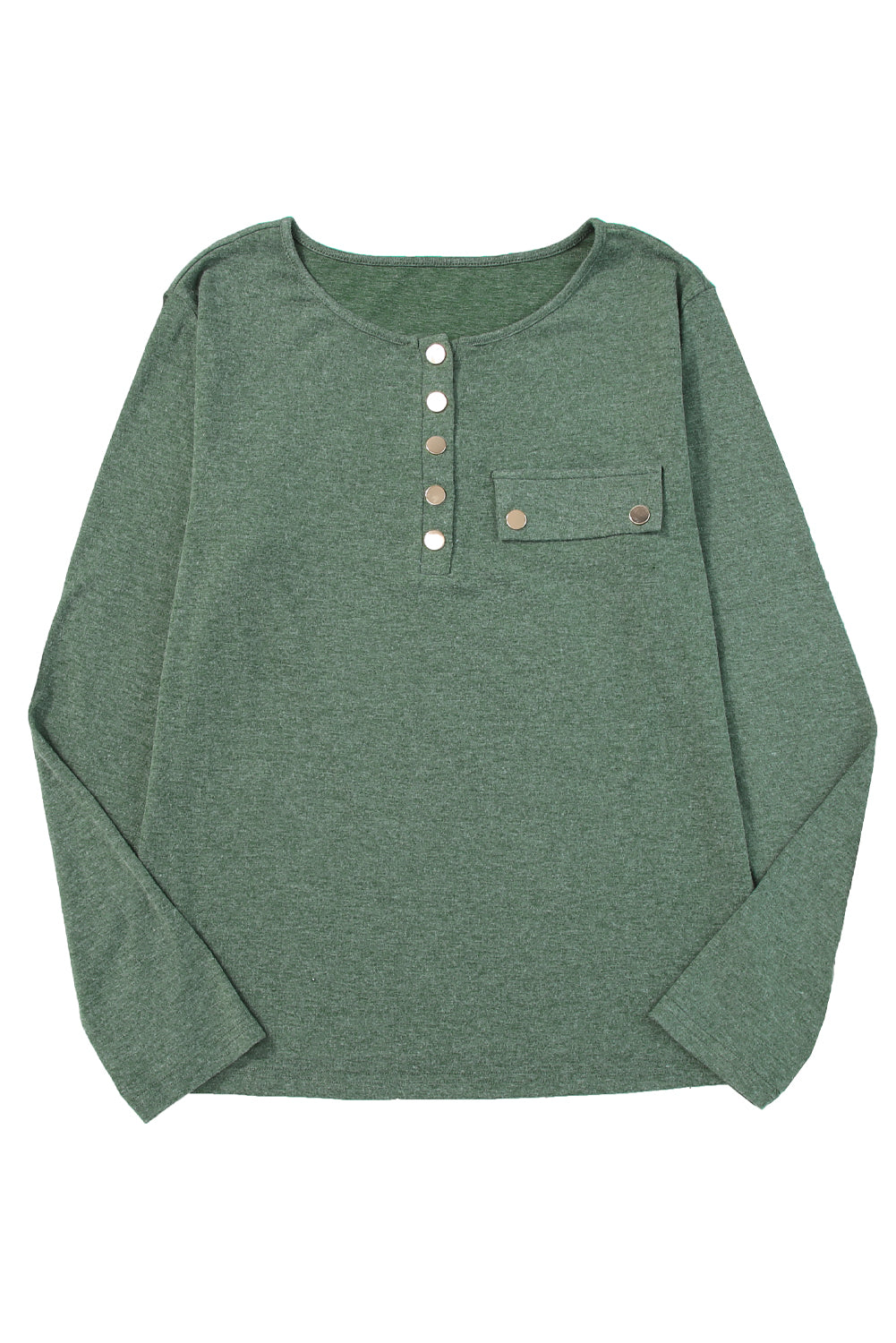 Chestnut Long Sleeve Snap Button Henley Top