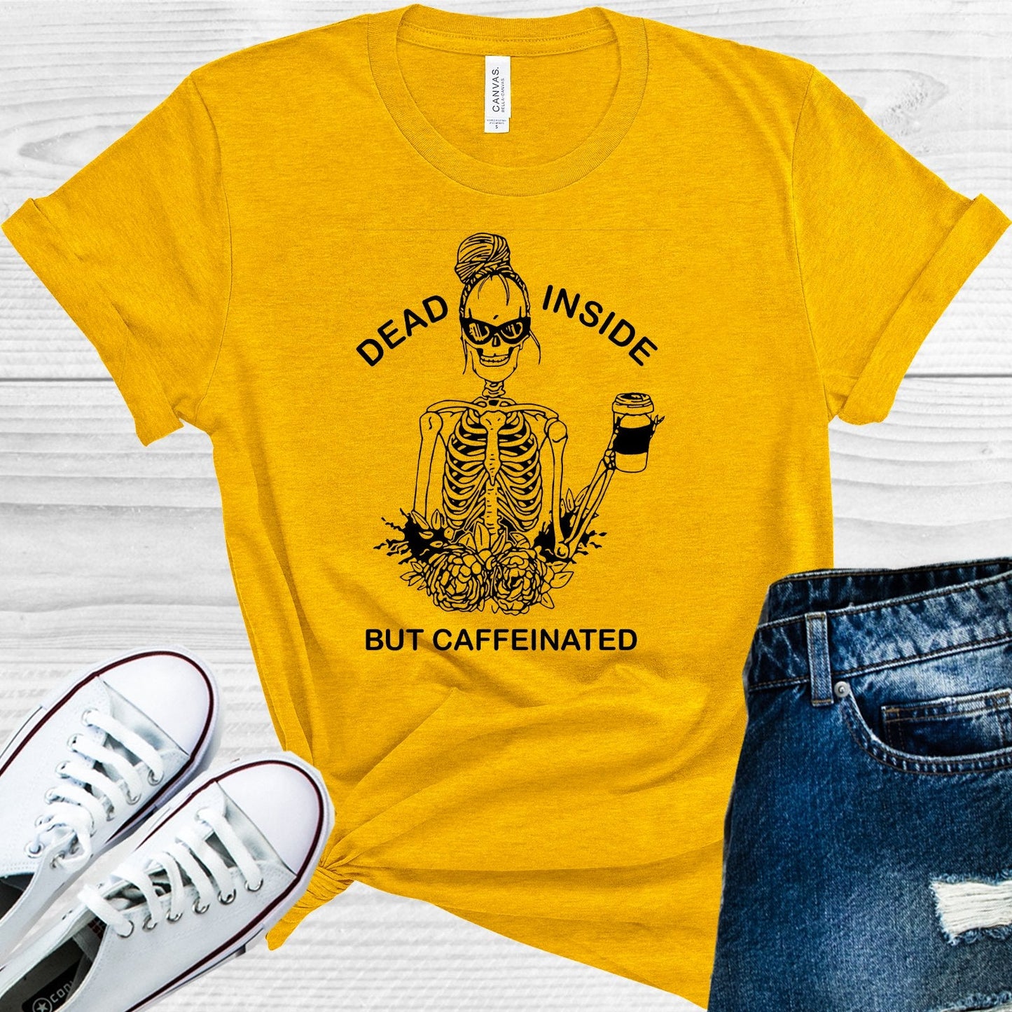 Dead Inside But Caffeinated Graphic Tee