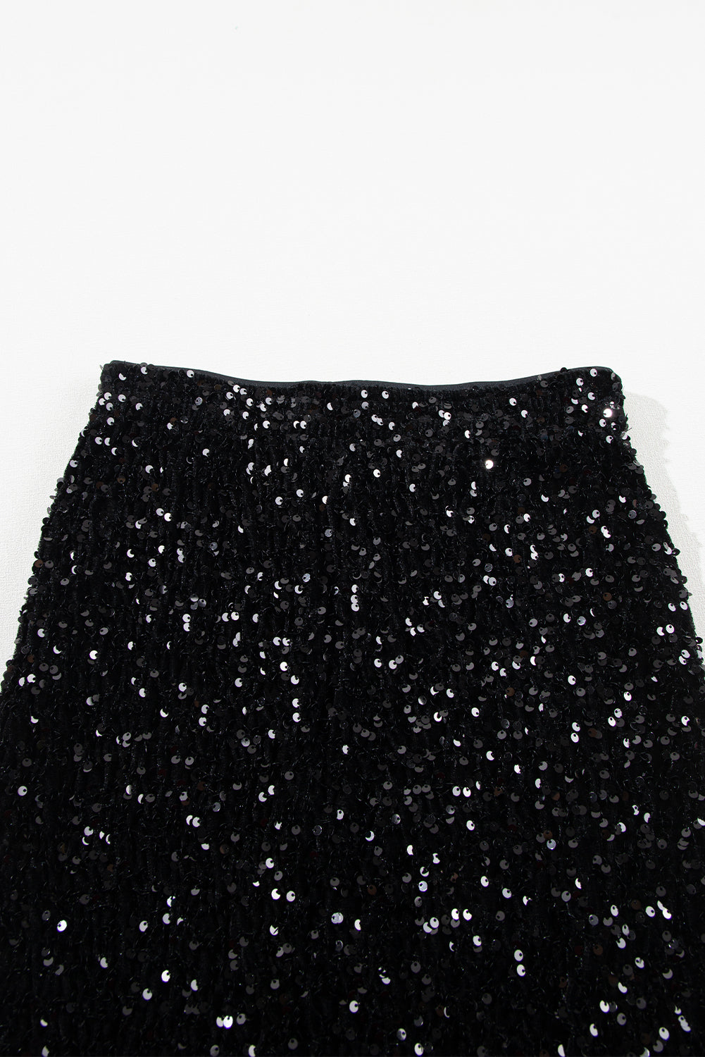 Black Sequin Bodycon Mini Skirt