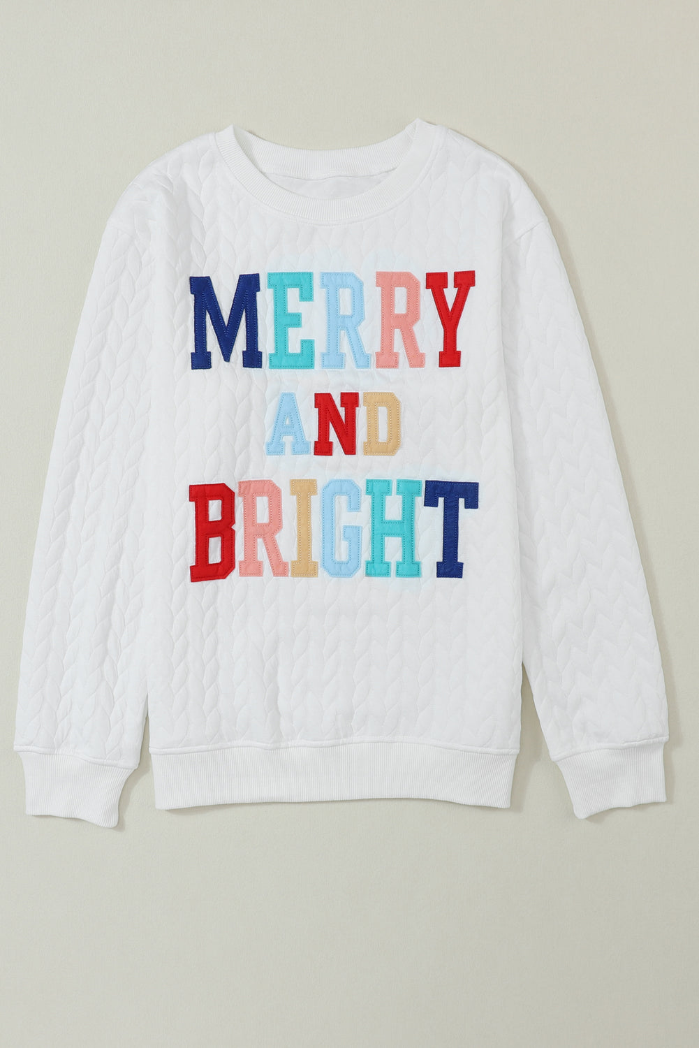 Black Merry And Bright Cable Knit Pullover Sweatshirt