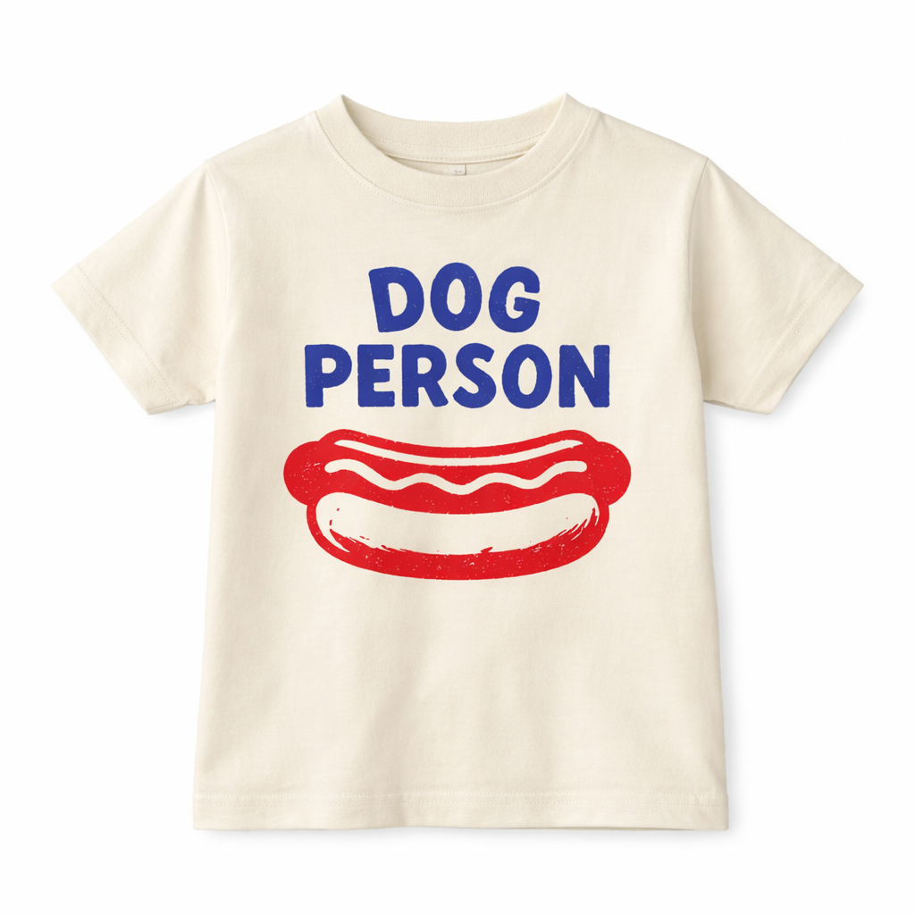 Dog Person Kids T-Shirt Funny Hot Dog Graphic Tee for Dog Lovers Cute Summer Shirt for Boys and Girls