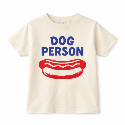 Dog Person Kids T-Shirt Funny Hot Dog Graphic Tee for Dog Lovers Cute Summer Shirt for Boys and Girls