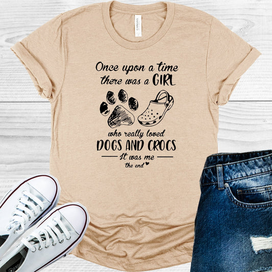 Once Upon a Time There Was a Girl Who Loved Dogs and Crocs Graphic Tee
