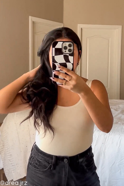 Black Wavy Checkered iPhone Case