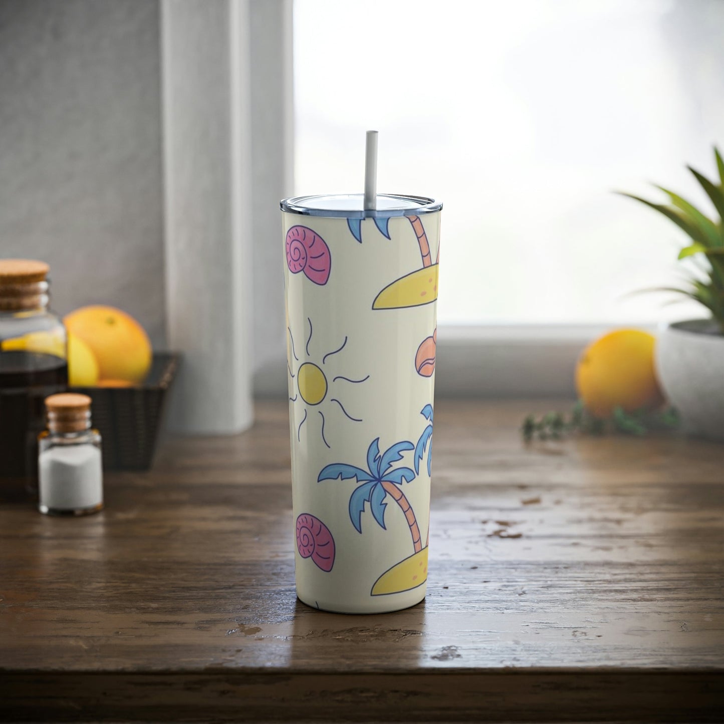 Beach Vibes Skinny Tumbler