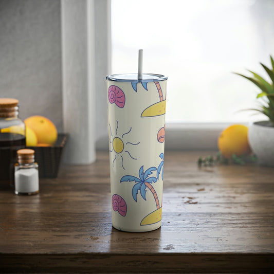 Beach Vibes Skinny Tumbler