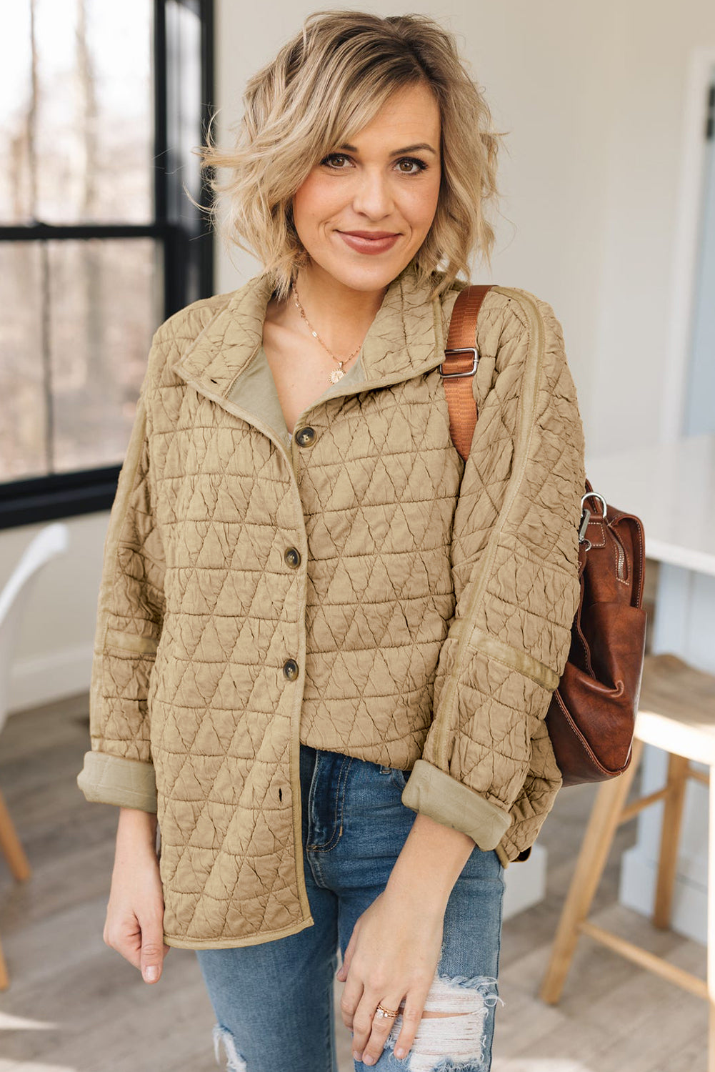 Dark Grey Solid Quilted Pullover and Pants Outfit