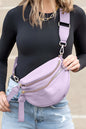 Dark Grey Wide Strap Zipper Crossbody Bag