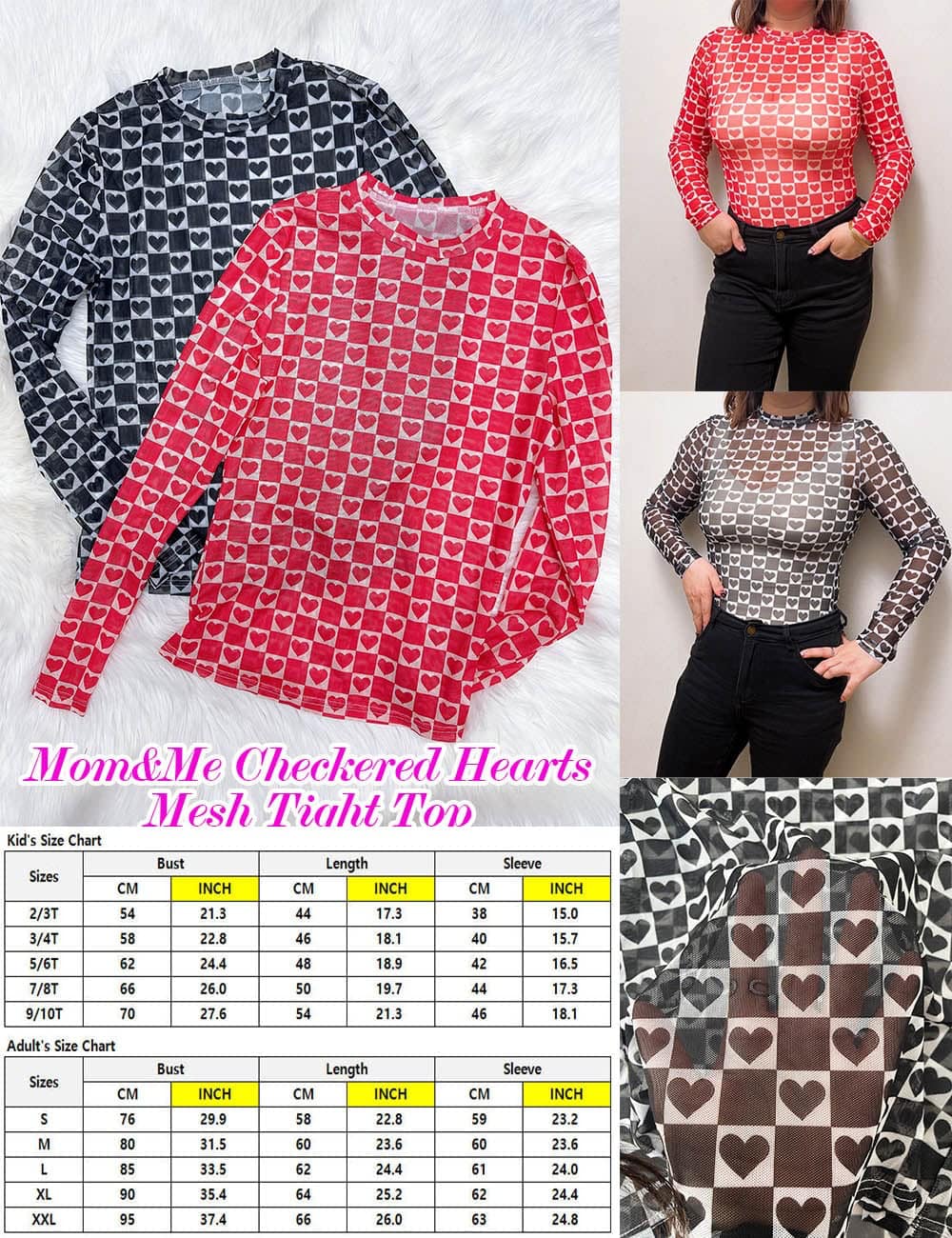 PREORDER: The Mommy and Me Mesh Checker and Heart Top 12.30.24