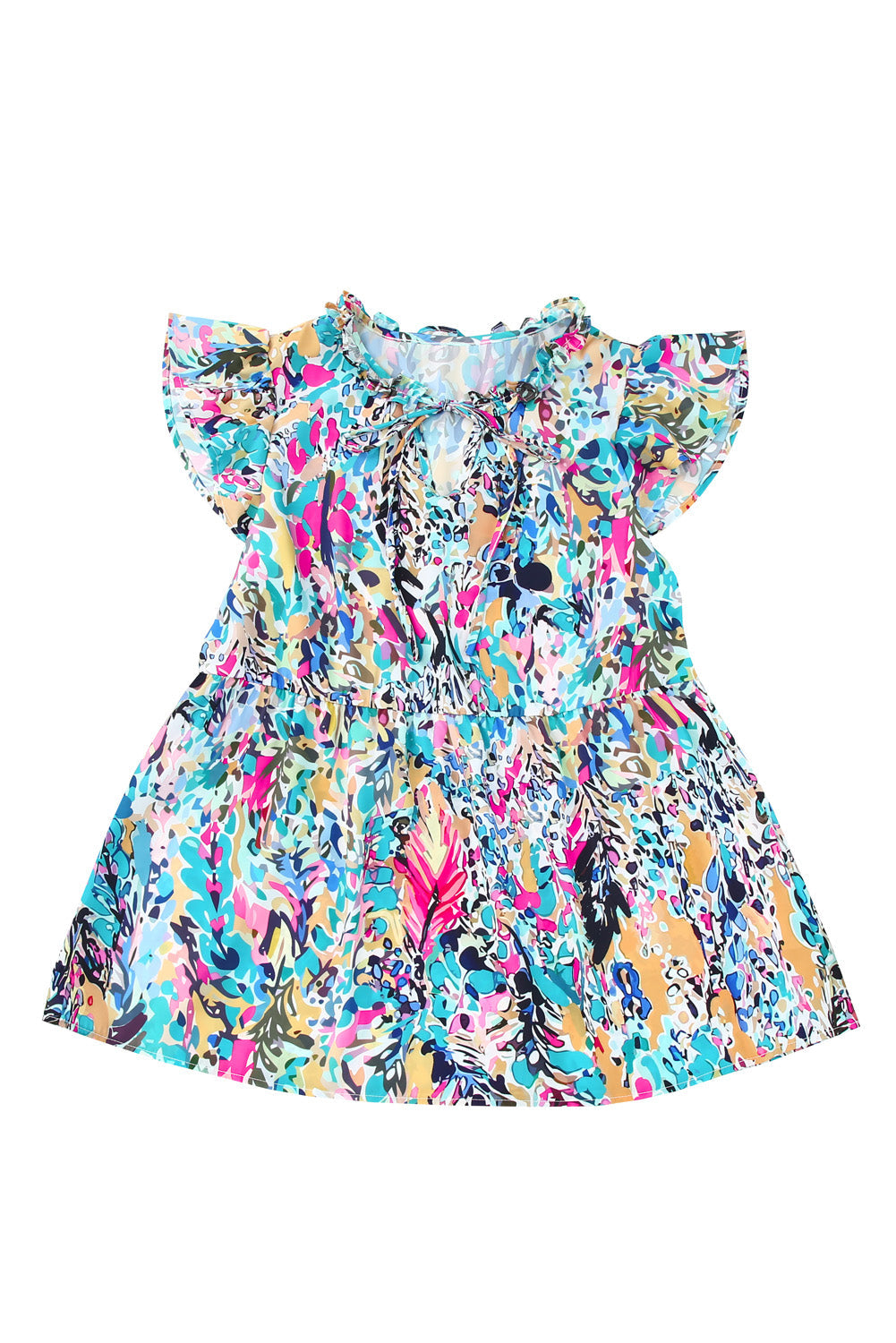 Sky Blue Plus Size Floral Print