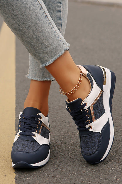 Sail Blue Lace Up Sneakers