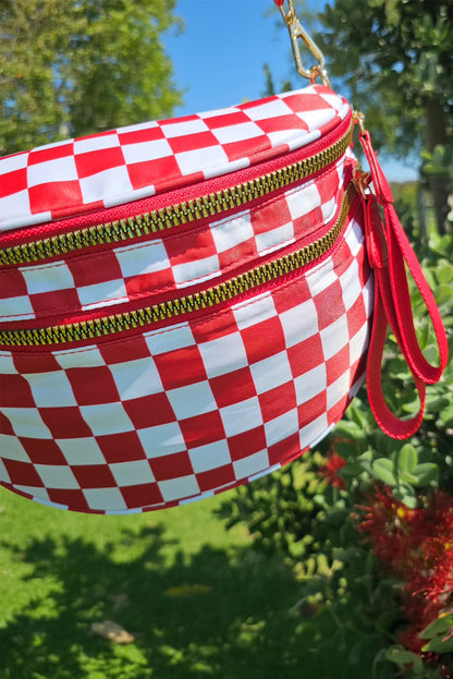 White Leopard Print Wide Strap Large Crossbody Bag