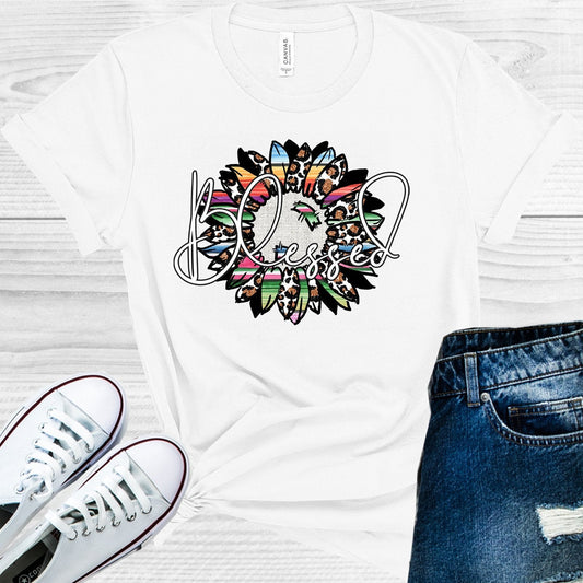 Blessed Serape Sunflower Graphic Tee