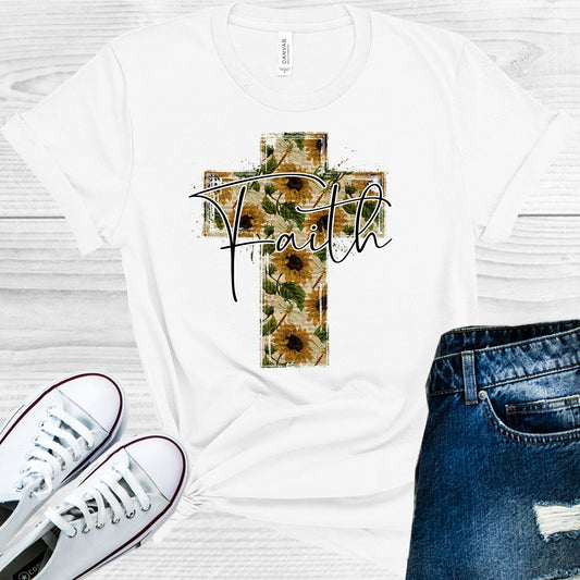Faith Sunflower Cross Graphic Tee