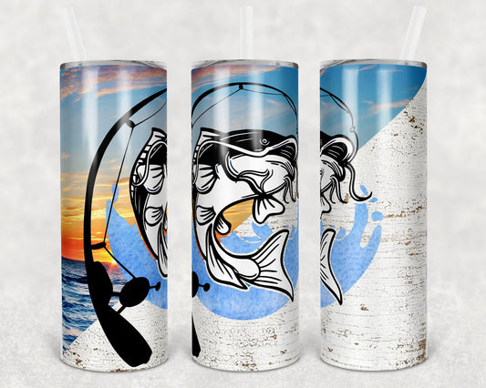 Fishing 20 oz Skinny Tumbler