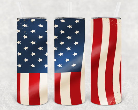 American Flag 20 oz Skinny Tumbler