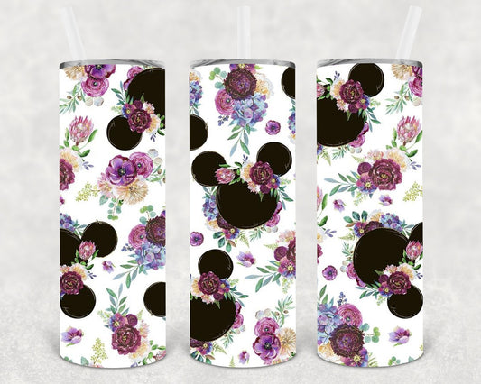 Floral Mouse 20 oz Skinny Tumbler
