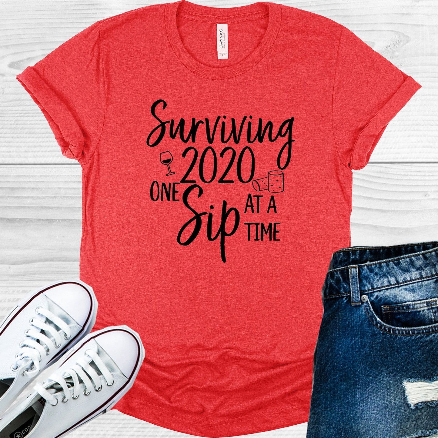 Surviving 2020 One Sip at a Time Graphic Tee