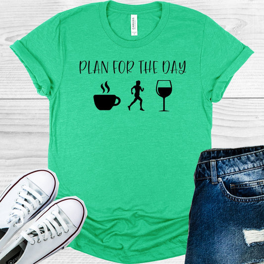 Plan for the Day Coffee Run Wine Graphic Tee