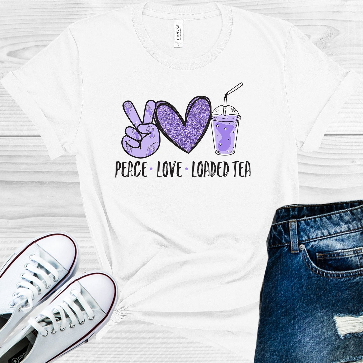 Peace Love Loaded Tea Graphic Tee