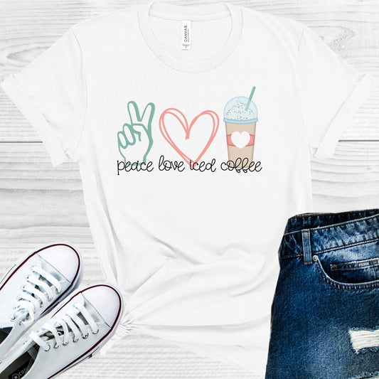 Peace Love Iced Coffee Graphic Tee