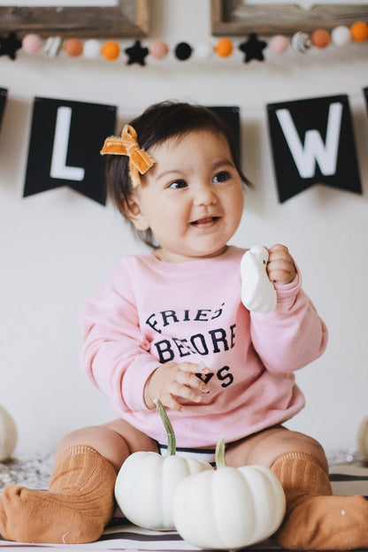 Fries Before Guys Pink Sweatshirt for Girls