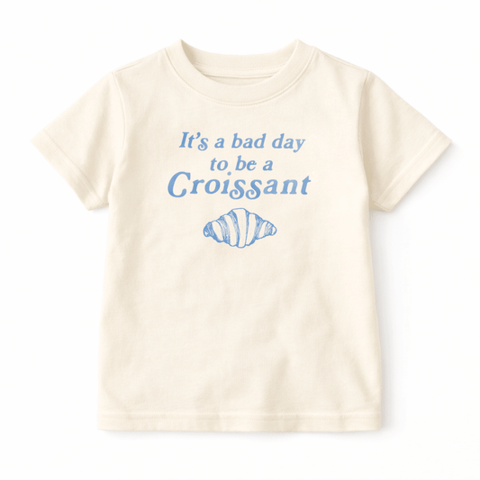 Funny Kids T-Shirt | Bad Day for Croissants Tee | Food Lover Shirt