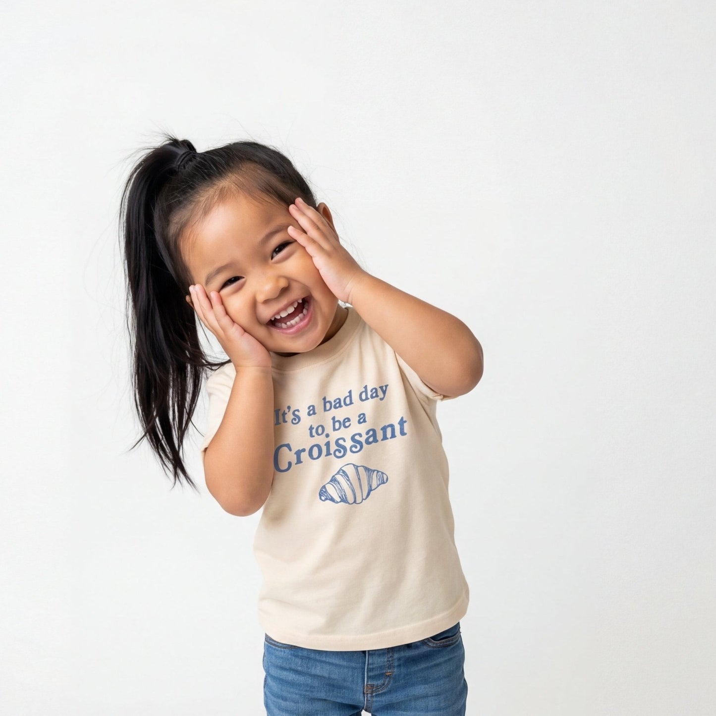 Funny Kids T-Shirt | Bad Day for Croissants Tee | Food Lover Shirt