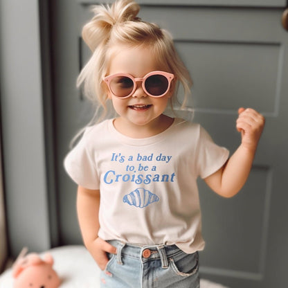 Funny Kids T-Shirt | Bad Day for Croissants Tee | Food Lover Shirt