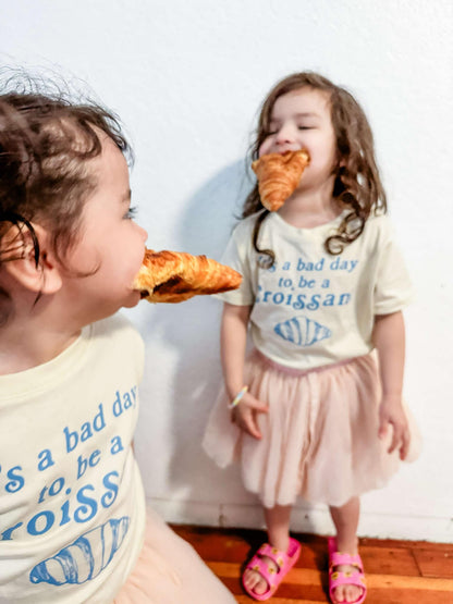 Funny Kids T-Shirt | Bad Day for Croissants Tee | Food Lover Shirt
