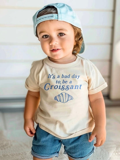 Funny Kids T-Shirt | Bad Day for Croissants Tee | Food Lover Shirt